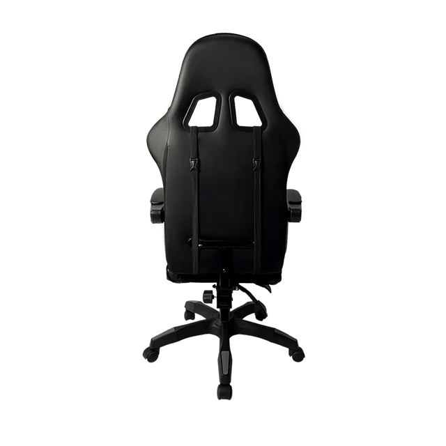 Silla Ergonómica para Gamer Power Rush V2 Chica, Tela y Piel, Reclinable, Base de Metal, Soporta 120 kg, Color Negro – BR-934534