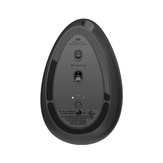Mouse Ergonomico Logitech MX Vertical, 4 Botones personalizables, USB-C, USB Unifying, Bluetooth - 910-005449