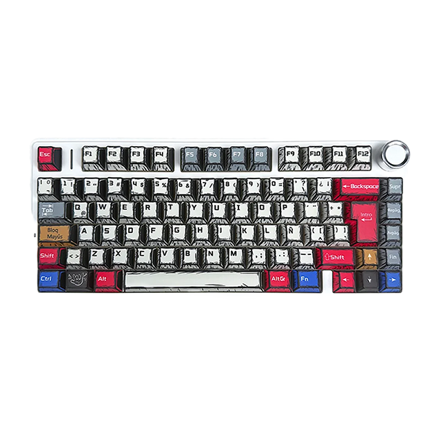 Teclado Mecánico Inalámbrico AULA F75 Comic, 75%, Star Vector Switch, Triple Conexión, Hot-Swap, Gasket, RGB, Español – 8500-0078