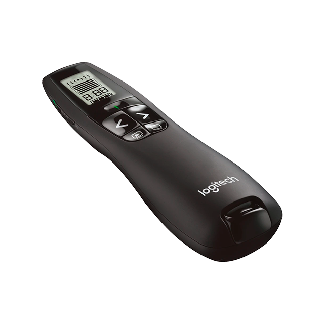 Control Inalámbrico para Presentaciones Logitech R800, Alcance 30 Metros, Pantalla LCD con Temporizador, Láser Verde de Alta Visibilidad - 910-001350