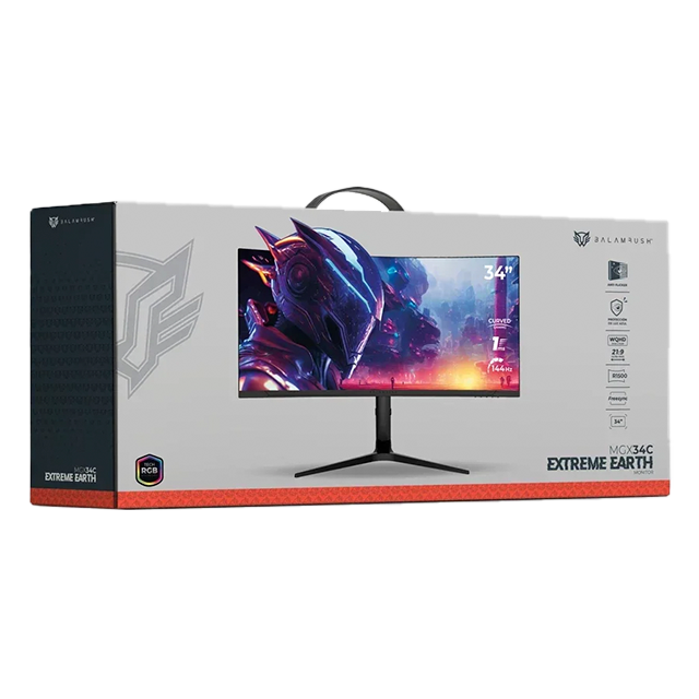 Monitor Gamer Curvo Balam Rush Extreme Earth MGX34C, 34", VA, WQHD 3440×1440, 144 Hz, 1 ms, FreeSync, HDMI 2.1, DisplayPort 1.4, RGB – BR-938655