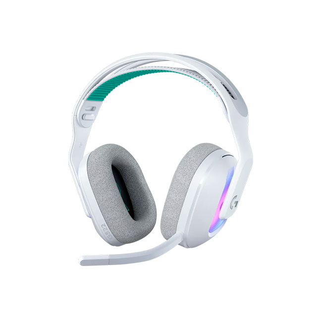 Diadema Gaming Logitech G522 LIGHTSPEED, RGB, Inalámbricos, Recargables, Sonido Surround, Micrófono Abatible, Color Blanco - 981-001549