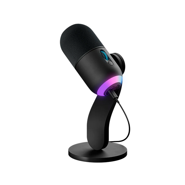 Micrófono Gamer Logitech Yeti GX, Condensador Dinámico USB, Iluminación RGB LIGHTSYNC, Color Negro - 988-000568