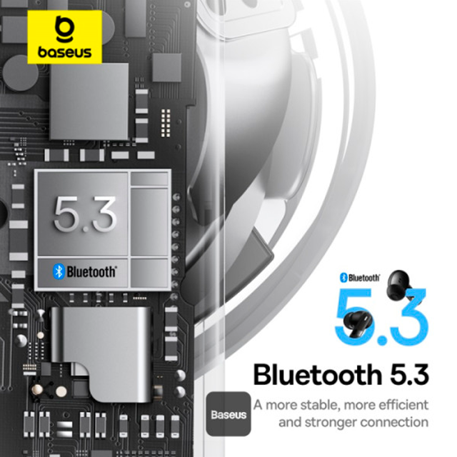 Audífonos Inalámbricos Baseus Bowie E20, Bluetooth 5.3, 33H con Estuche, IPX5, Negro – A00069700113-00