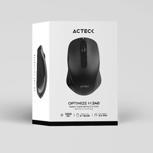 Mouse Inalámbrico Optimize MI240 Acteck, estándar, USB, negro – AC-928885