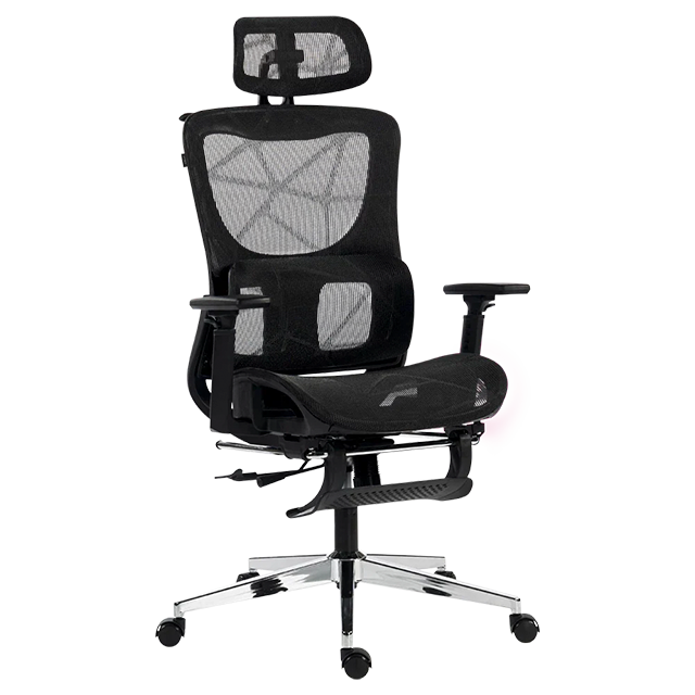 Silla de Oficina Acteck Flux Ultra EC696HR, Malla Transpirable, Reposabrazos 3D, Reposacabezas, Soporte Lumbar, Reposapiés, Inclinación 140°, hasta 120 kg – AC-943291