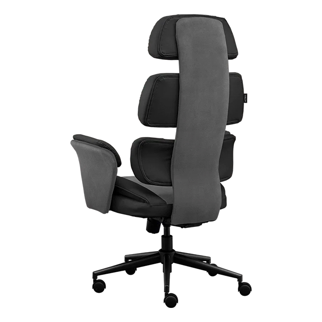 Silla de Oficina Luxor Ultra EC870, Piel PU Premium, Pistón Clase 3, Reclinable 135°, Negro/Gris – AC-943420