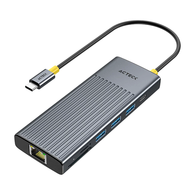 Hub USB-C 9 en 1 Acteck Nexus Dock Pro HN930, HDMI 4K 60Hz, Ethernet Gigabit, USB-C PD 100W – AC-944618