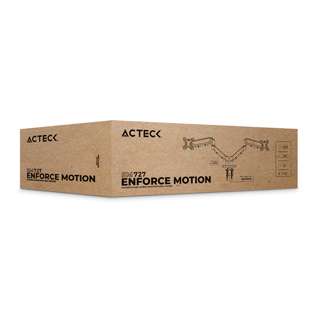 Soporte Doble para Monitor Enforce Motion SM727, VESA 75×75 / 100×100, C-Clamp, Advanced Series, negro – AC-944724