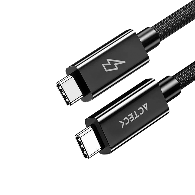 Cable USB-C a USB-C Acteck Lynx Ultra CC900-1, Thunderbolt 5, 80 Gbps, 240 W, 16K 60 Hz, 4K 240 Hz, 1 m, Titanio – AC-945080
