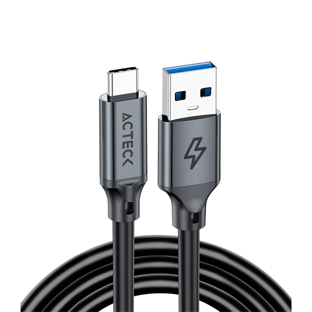 Cable USB-A a USB-C Acteck Lynx Plus CC530-2, USB 3.1, 10 Gbps, 60 W, Carga Rápida, 2 m, Titanio – AC-945172
