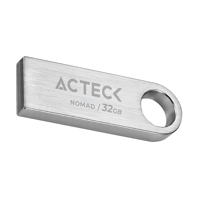 Memoria USB Acteck Nomad Metal MUF-32000, 32GB, USB 2.0, lectura 25 MB/s, escritura 5 MB/s, metálica plata – AC-946216