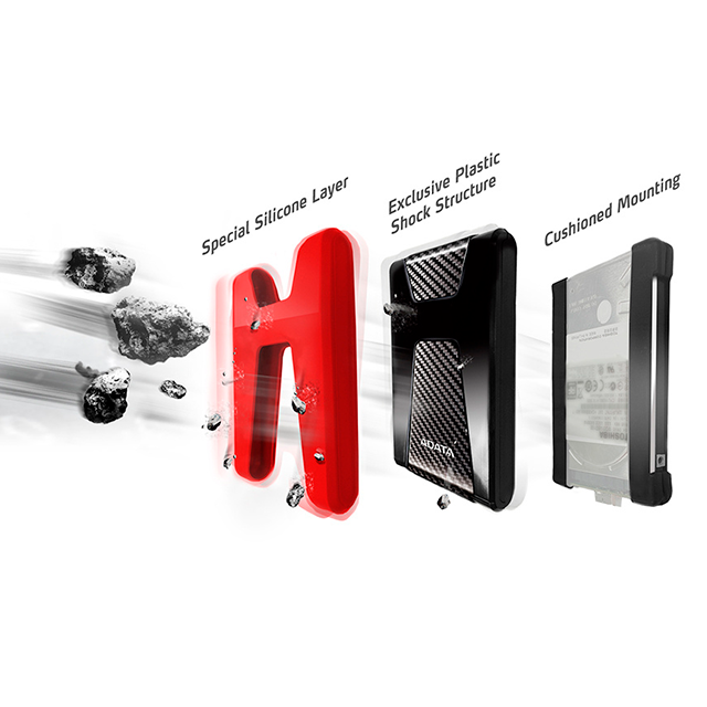 Disco Duro Externo ADATA HD650, 1TB, 2.5", USB 3.2, resistente a golpes, rojo – AHD650-1TU31-CRD