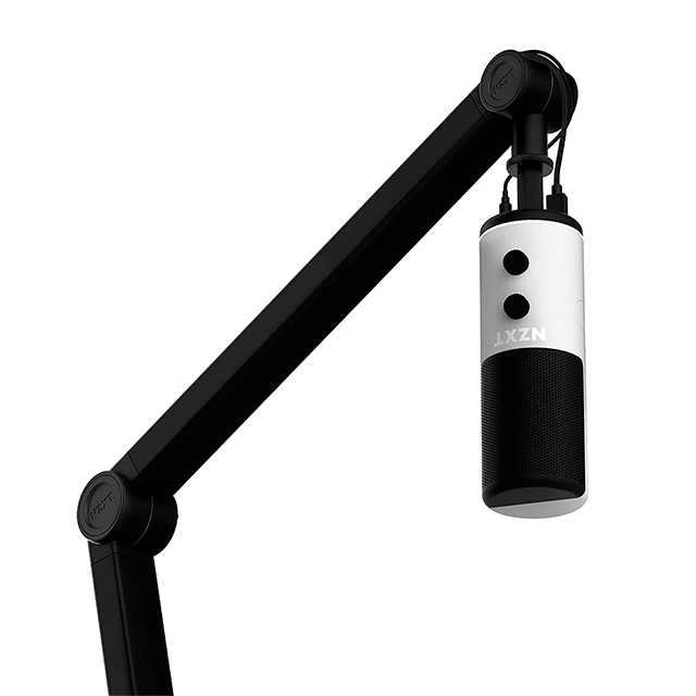 Brazo para micrófono NZXT Boom Arm, articulado con gestión de cables oculta, hasta 1.2 kg, abrazadera de escritorio – AP-BOOMA-B1