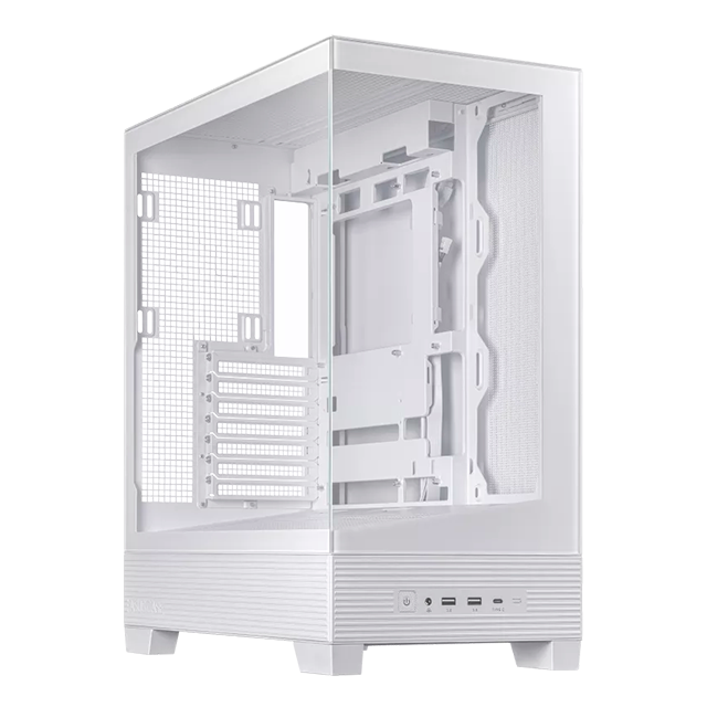 Gabinete ASUS A31 Case White, Mid Tower, ATX, vidrio templado frontal/lateral, soporte AIO 360 mm, GPU 380 mm – ASUS A31 CASE WH