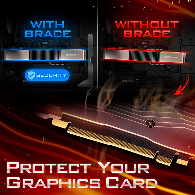 Soporte para Tarjeta de Video ANTEC HOLDER ARGB VERTICAL, Ajuste Vertical, Estructura Metálica, Iluminación ARGB Direccionable, Compatibilidad Universal - AT-GPUH-ARGB-BK