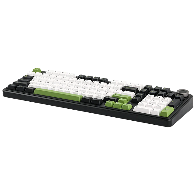 Teclado mecánico Aula F99 alámbrico, 90%, español, red switch, pads absorbentes, RGB, blanco/negro/verde – 8500-0007