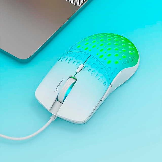 Mouse gamer Aula S11 Pro alámbrico, DPI ajustable 500–3600, RGB, Verde-Azul – 8500-0104