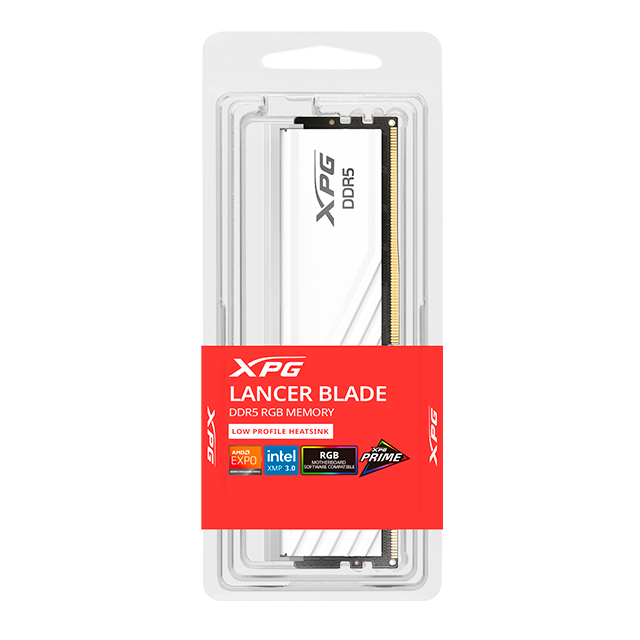 Memoria RAM ADATA XPG Lancer Blade RGB 16 GB, DDR5, 6000 MHz CL48, Blanco – AX5U6000C4816G-SLABRWH