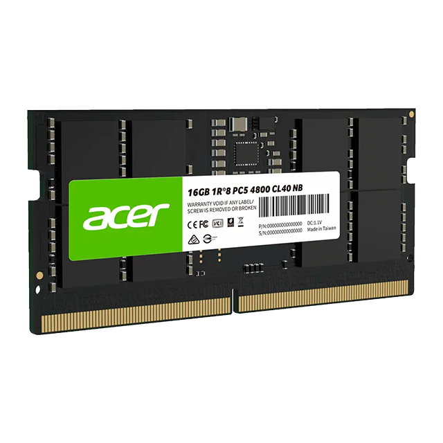 Memoria RAM DDR5 SO-DIMM Acer SD200 16 GB, 4800 MHz CL40, 1.1 V – BL.9BWWA.412