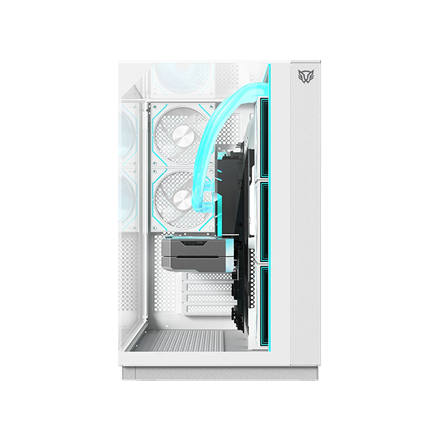 Gabinete Gamer Media Torre Tank Majestic 7600, ATX, Cristal Templado, USB-C, Blanco – BR-941501