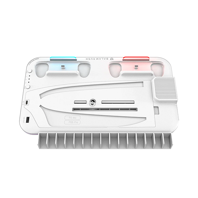 Base Enfriadora Froost Nexus BE680 para PS5, PS5 Slim y PS5 Pro, carga de controles, RGB, blanco – BR-943598