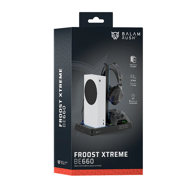 Base Enfriadora Froost Xtreme BE660 para Xbox, carga de controles, baterías incluidas, RGB, negro – BR-943628