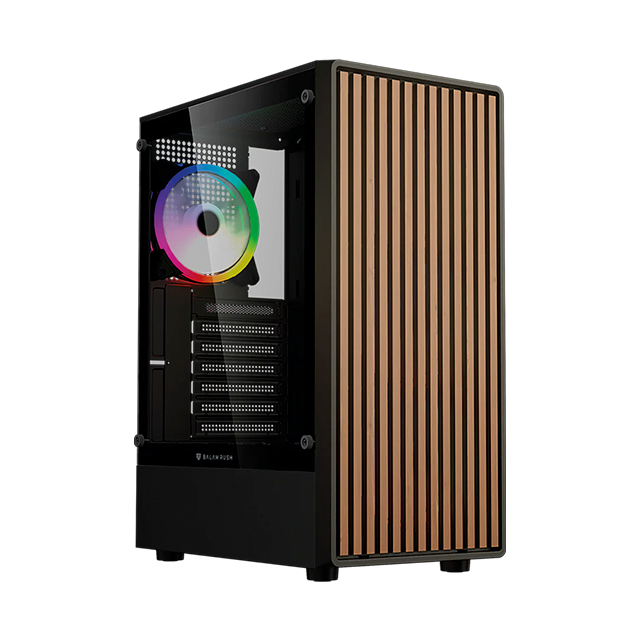Gabinete Gamer Dragonfly Wood GM580CB, Negro, ATX/Micro-ATX/Mini-ITX, Panel Frontal Tipo Madera – BR-943949