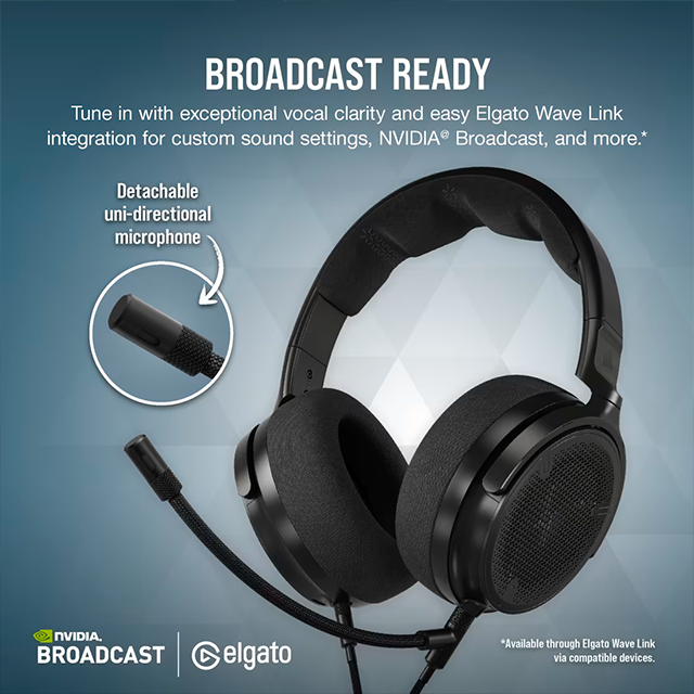 Diadema Corsair VIRTUOSO PRO Open Back, Alámbricos 3.5 mm, Drivers 50 mm de Grafeno, Micrófono Desmontable – CA-9011370-NA