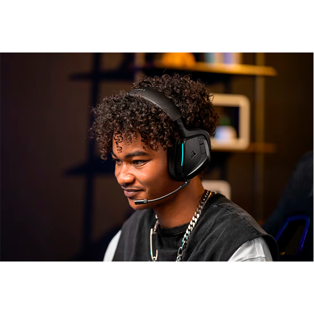 Diadema Corsair VOID Wireless V2, 7.1 Virtual, Inalámbricos 2.4GHz/Bluetooth, Micrófono Omnidireccional, RGB, Negro – CA-9011379-WW