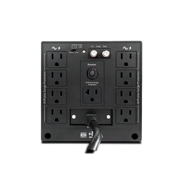 Regulador de Voltaje CDP R-AVR2408, 2400VA / 1200W, AVR, 8 Salidas, 525J, Protección Coaxial – R-AVR2408