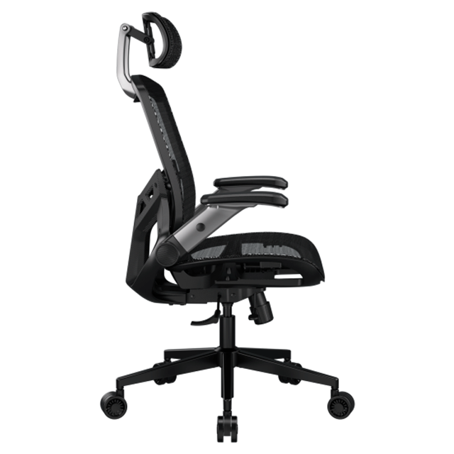 Silla Gamer Ergonómica COUGAR Speeder One, malla transpirable, soporte lumbar, reposabrazos 2D, negro – CGR-SPO-BLB