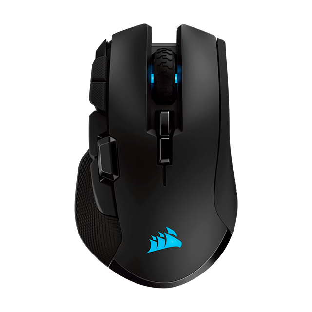 Mouse Gamer Corsair Ironclaw RGB Wireless, Óptico 18,000 DPI, Inalámbrico RF/BT y USB, 7 Botones Programables, iCUE, Negro - CH-9317011-NA
