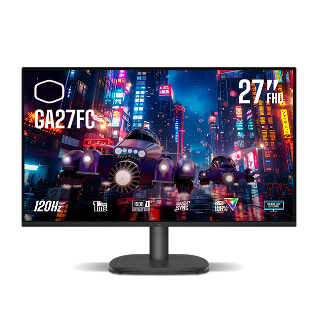 Monitor Gaming Cooler Master GA27FC, 27", FHD 120 Hz, IPS, 1 ms MPRT, sRGB 105 %, HDMI/VGA – CMI-GA27FC