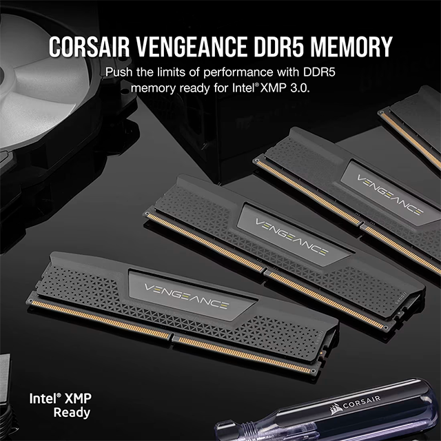 Memoria RAM Corsair Vengeance 32 GB (2×16 GB), DDR5, 5200 MHz CL40 Negra – CMK32GX5M2B5200C40