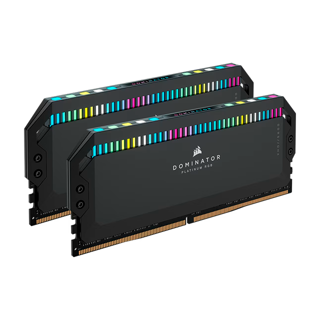 Memoria RAM Corsair Dominator Platinum RGB DDR5 64 GB (2×32 GB) Tray, 5200 MT/s, CL40, Intel XMP, 1.25 V, Negro – CMT64GX5M2B5200C40