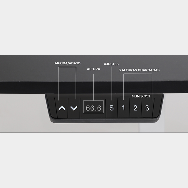 Escritorio Eléctrico Munfrost MoonStone | Base Negra Advanced | 75x150cm | Altura Ajustable | Color Nougat | MFMESC2B + MFC7152N- Exclusivo para venta en linea