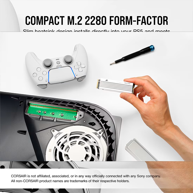 Unidad de Estado Solido SSD Corsair MP600 PRO LPX, 2TB, NVMe M.2, PCIe 4.0, hasta 7100 MB/s lectura, compatible PS5, disipador incluido – CSSD-F2000GBMP600PLPW