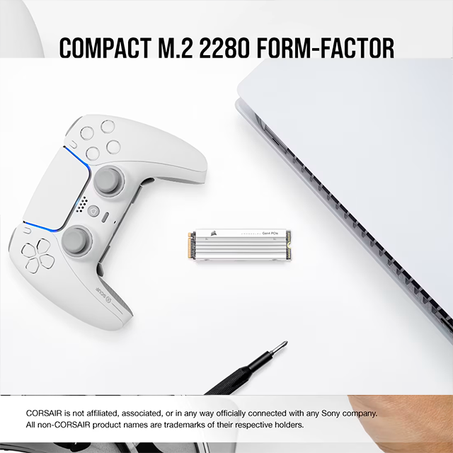 Unidad de Estado Solido SSD Corsair MP600 PRO LPX, 2TB, NVMe M.2, PCIe 4.0, hasta 7100 MB/s lectura, compatible PS5, disipador incluido – CSSD-F2000GBMP600PLPW