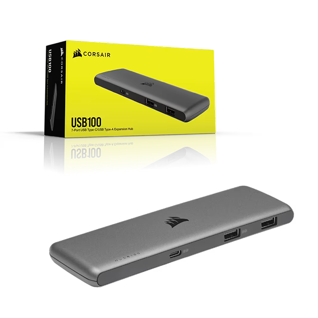 Hub Corsair USB-C de 7 Puertos, Expansión de Conectividad, Versión NA – CU-9000003-NA