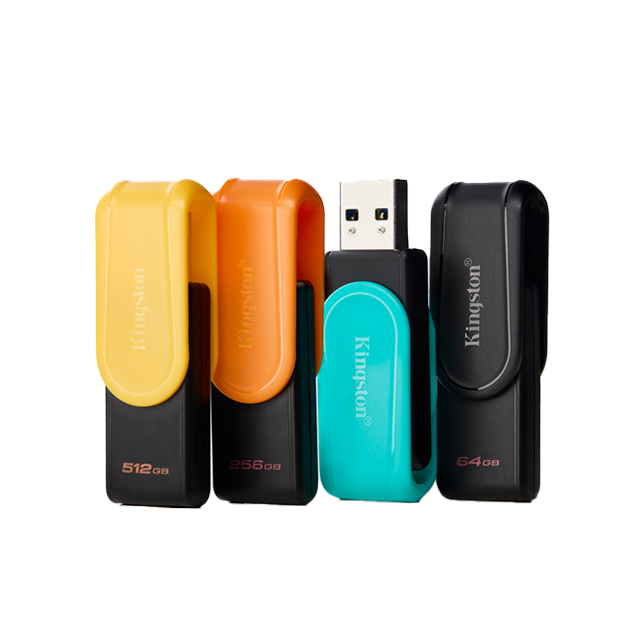 Memoria USB Kingston DataTraveler Exodia S 256 GB, USB 3.2 Gen 1, Tapa Giratoria, Negro/Naranja – DTXS/256GB