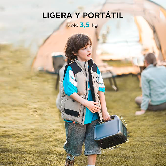 Estación de Energía Portátil EcoFlow RIVER 2 240, 240 Wh, Salida 300 W (Surge 600 W), Recarga 0-100 % en 60 min, Batería LiFePO4 de Larga Vida - RIVER2-240