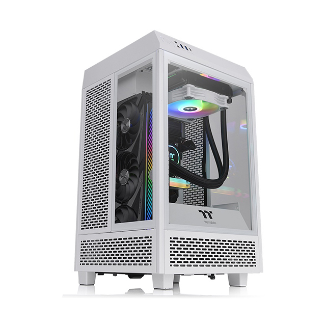 Gabinete Thermaltake The Tower 100 Snow, Mini-ITX, Cristal Templado, Sin Ventiladores - CA-1R3-00S6WN-00