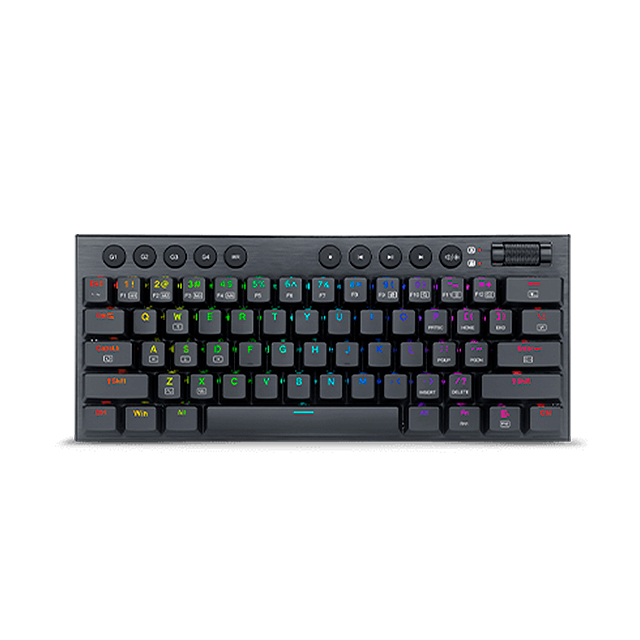 Teclado Gamer Mecanico Redragon Horus Mini RGB Black, Switches Red Ultra Low Profile, Alámbrico, Iluminación RGB, Inglés - K618-RGB-SP RD