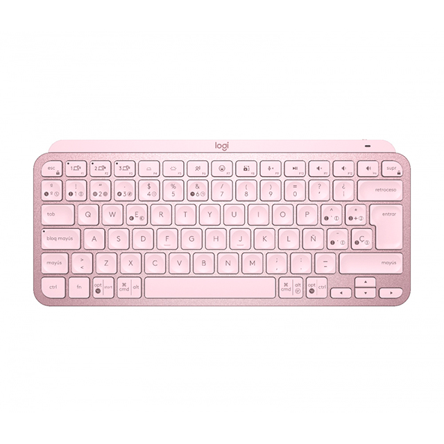 Teclado Logitech MX Keys Mini, Español, Inalámbrico, Rosado - 920-010478