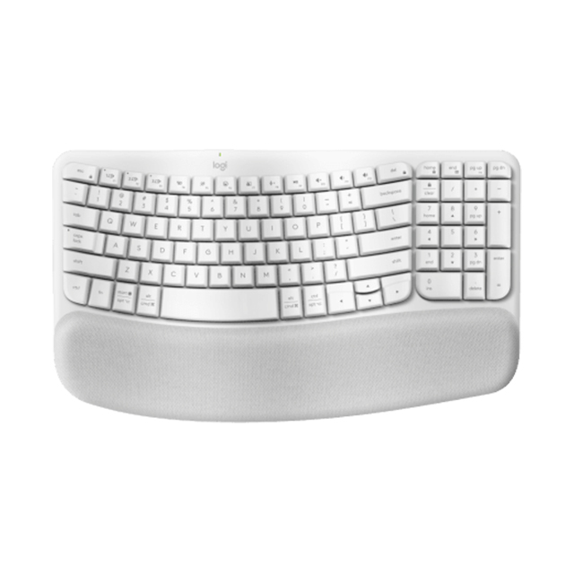 Teclado Logitech Wave Keys | Blanco | Ergonómico | Inalámbrico | Español | Reposa Muñecas - 920-012279