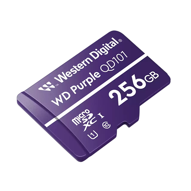 Memoria Micro SDXC Western Digital Purple SC Ultra Endurance 256GB, Clase 10, 50/40MB/s,  Tecnologia 3D NAND de 96 Capas, Optimizada para Cámaras de Videovigilancia 24/7 -  WDD256G1P0C 