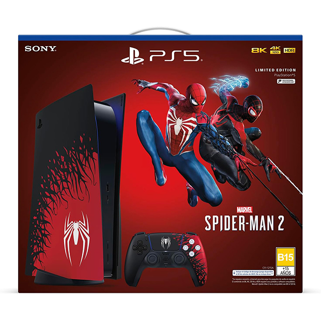 Consola Play Station 5 | Spiderman Edition | PS5 | 825GB | Incluye Codigo de Spiderman 2 - CFI-1215A 