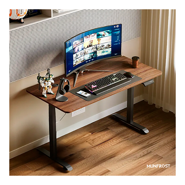 Escritorio Eléctrico Munfrost MoonStone | Base Negra Advanced | 75x120cm | Altura Ajustable | Color Cocoa | MFMESC2B + MFC7122C- Exclusivo para venta en linea