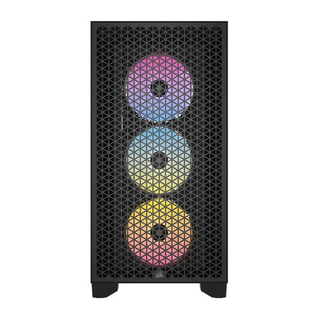 Gabinete Corsair 3000D Airflow RGB | iCUE | Negro | RGB | Cristal Templado | 3 Ventiladores AR120 RGB | ATX - CC-9011255-WW